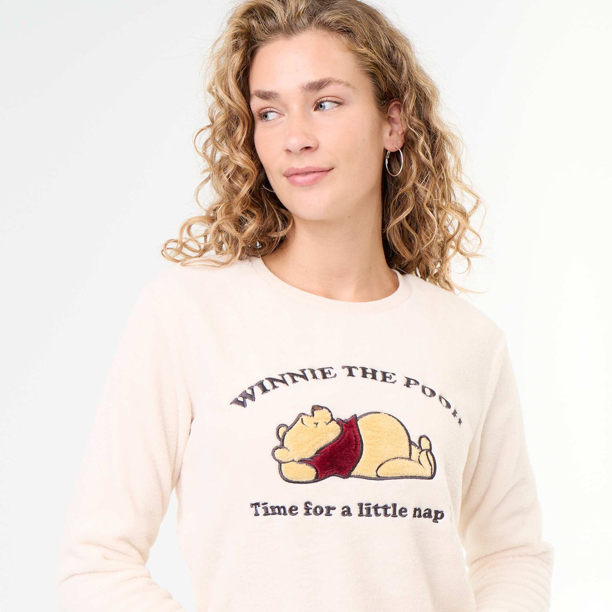 Disney's 'Winnie' Long Fleece Pyjama Set - 2-Piece WHITE