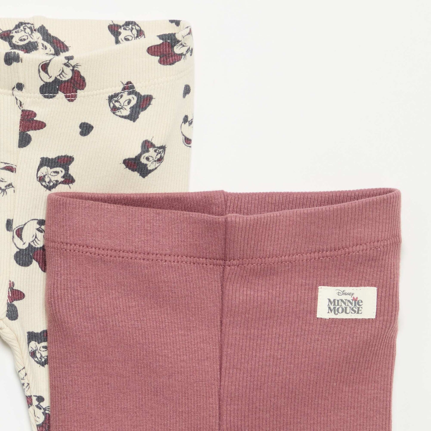 2-pack of 'Disney' ribbed knit leggings BEIGE