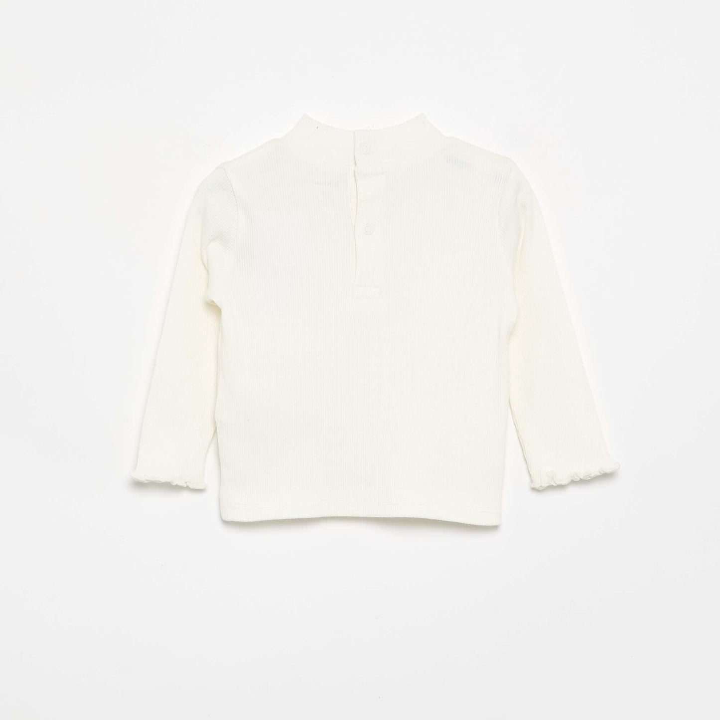 Ribbed knit roll-neck top WHITE