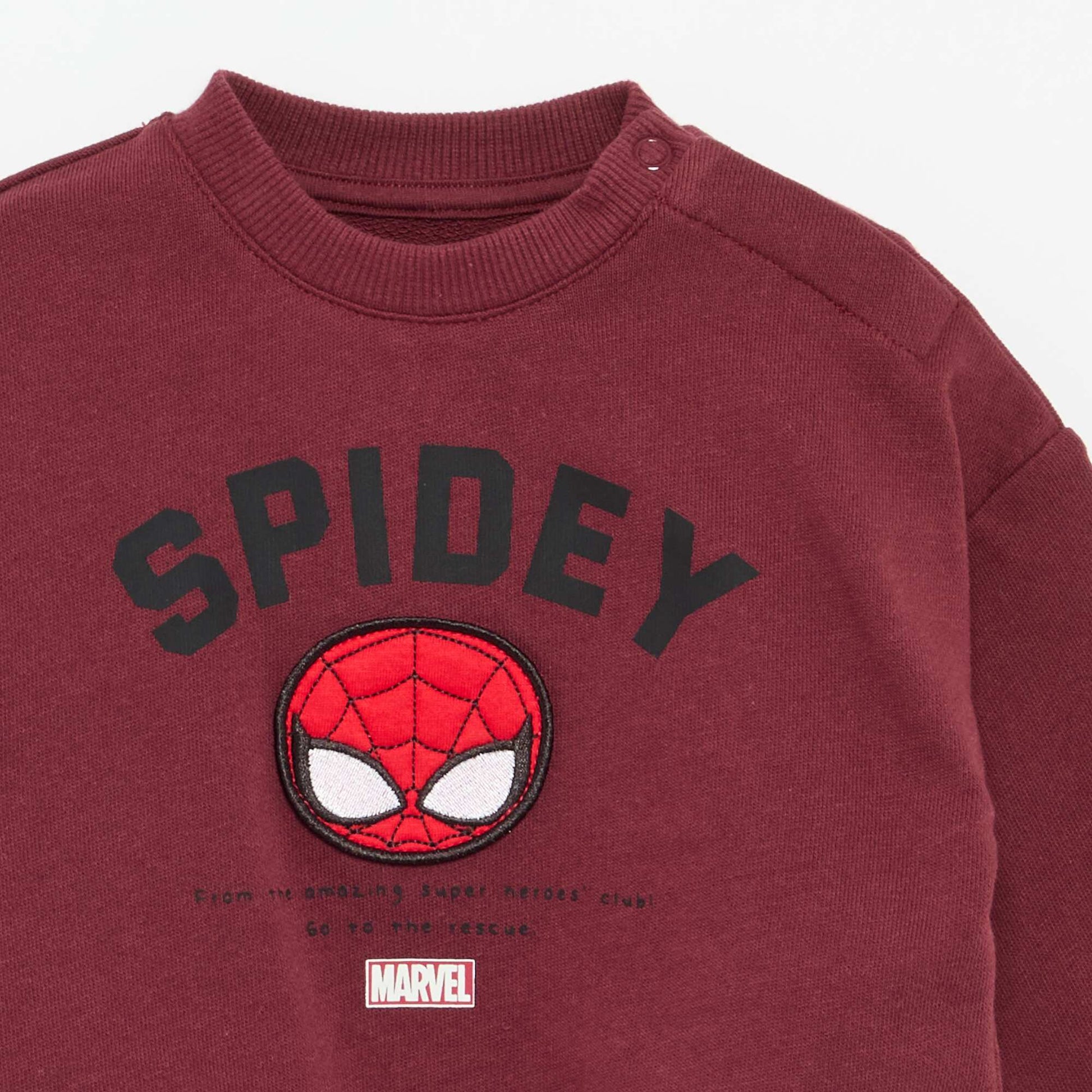 Long-sleeved \'Marvel\' Solid Sweatshirt RED