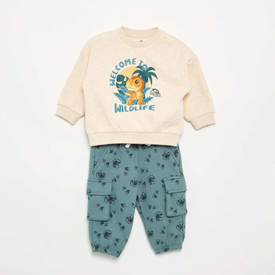 'Jurassic World' 2-piece Set - Sweatshirt + Trousers GREEN