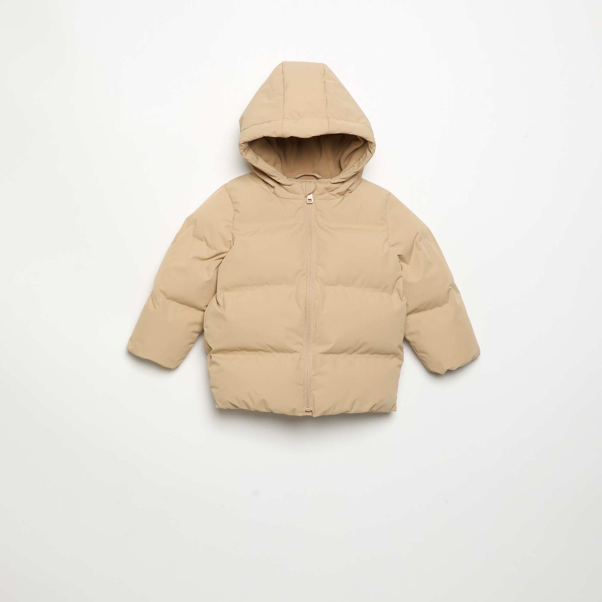 Hooded Padded Puffer Jacket BEIGE