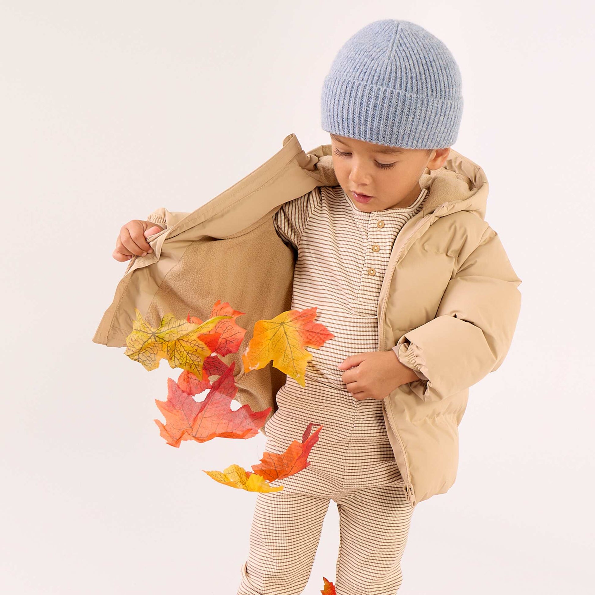 Hooded Padded Puffer Jacket BEIGE