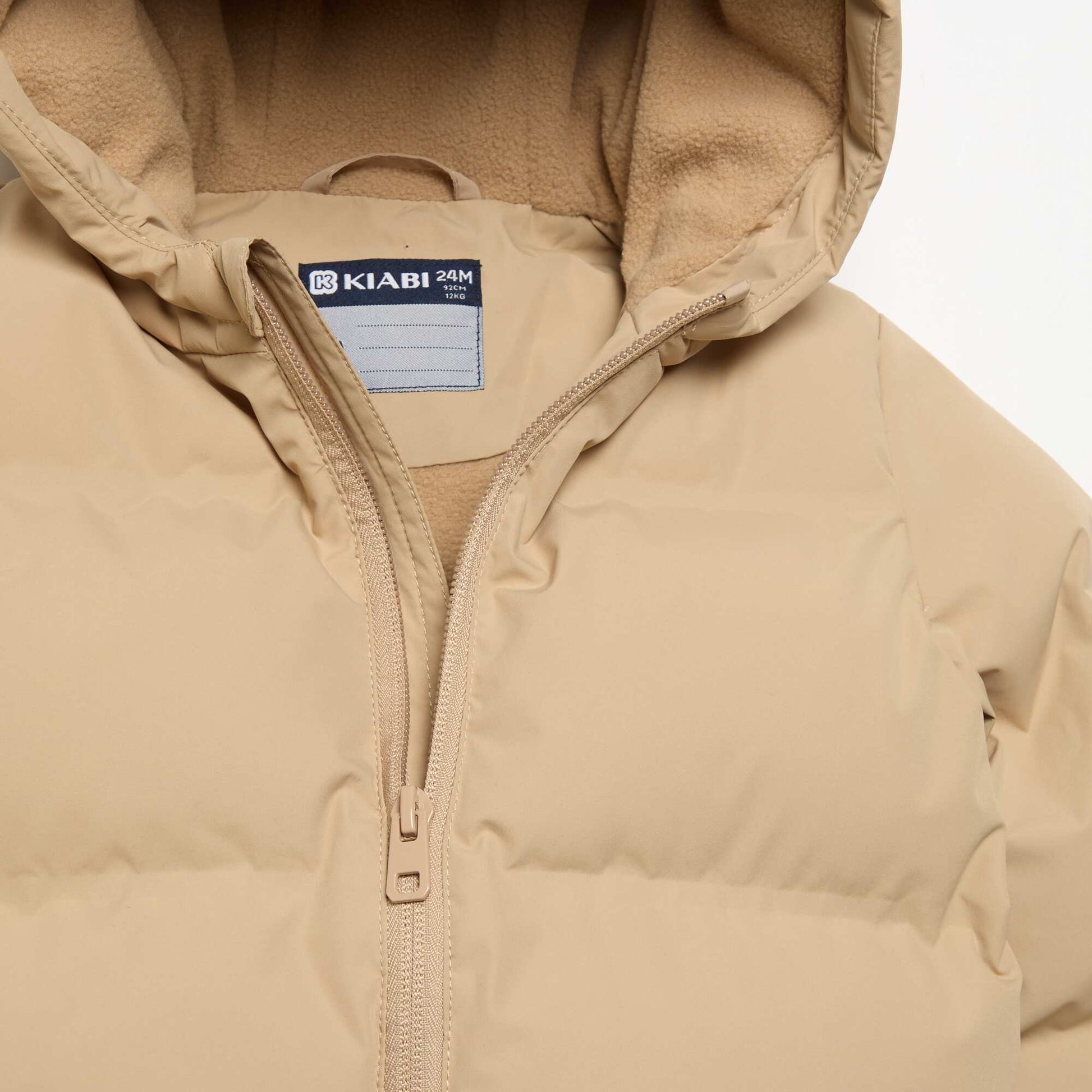 Hooded Padded Puffer Jacket BEIGE
