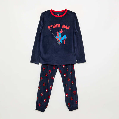 Spiderman Long Fleece Pyjama Set - 2-Piece BLUE
