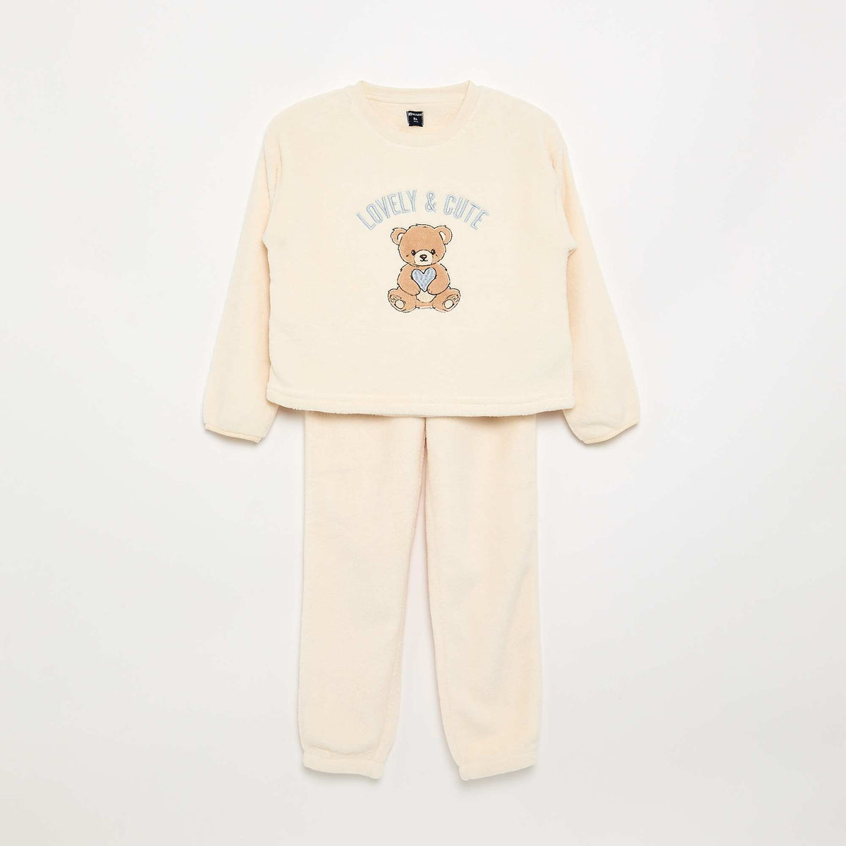 Cozy Coral Fleece Pajama Set - Sweatshirt & Pants PINK