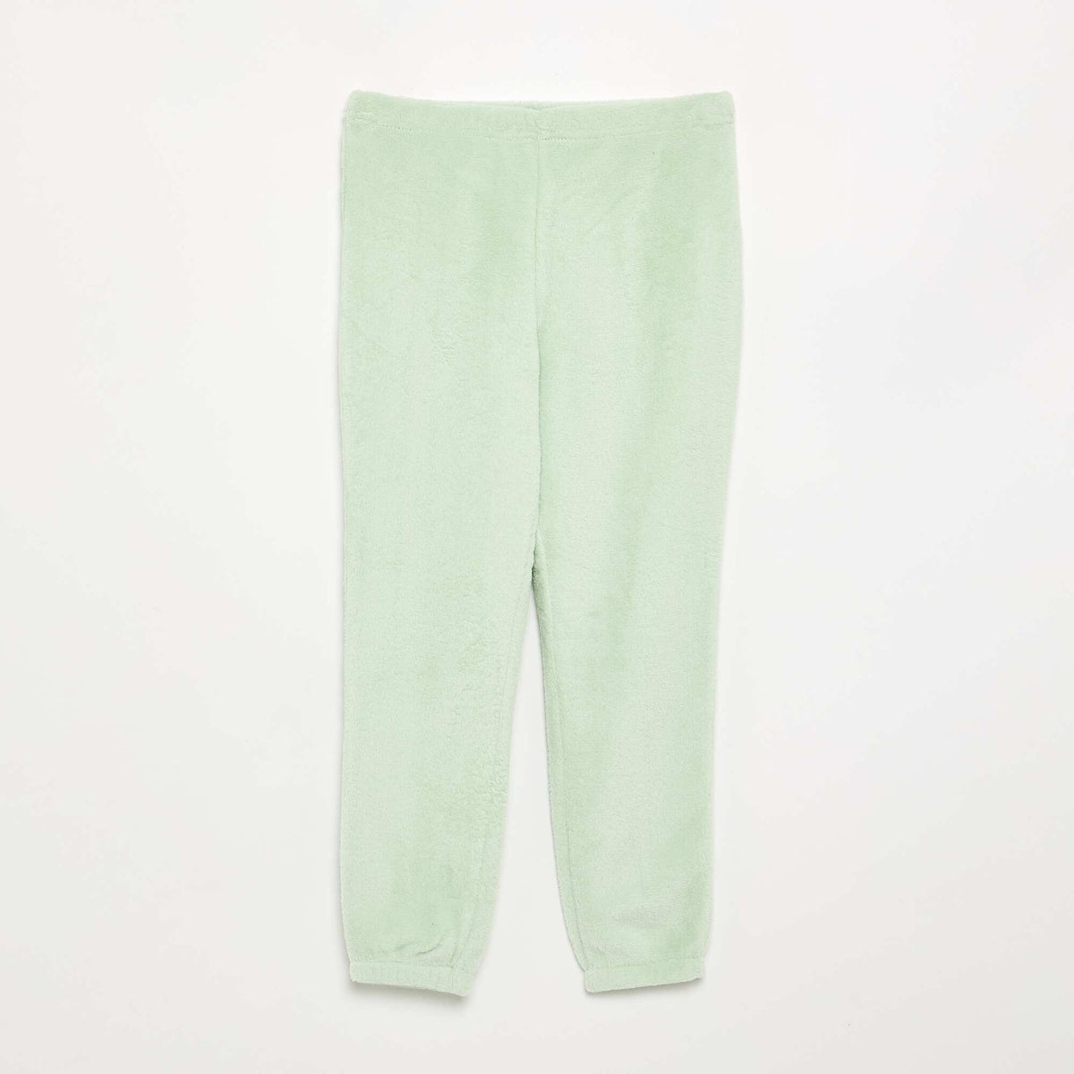 Cozy Coral Fleece Pajama Set - Sweatshirt & Pants GREEN
