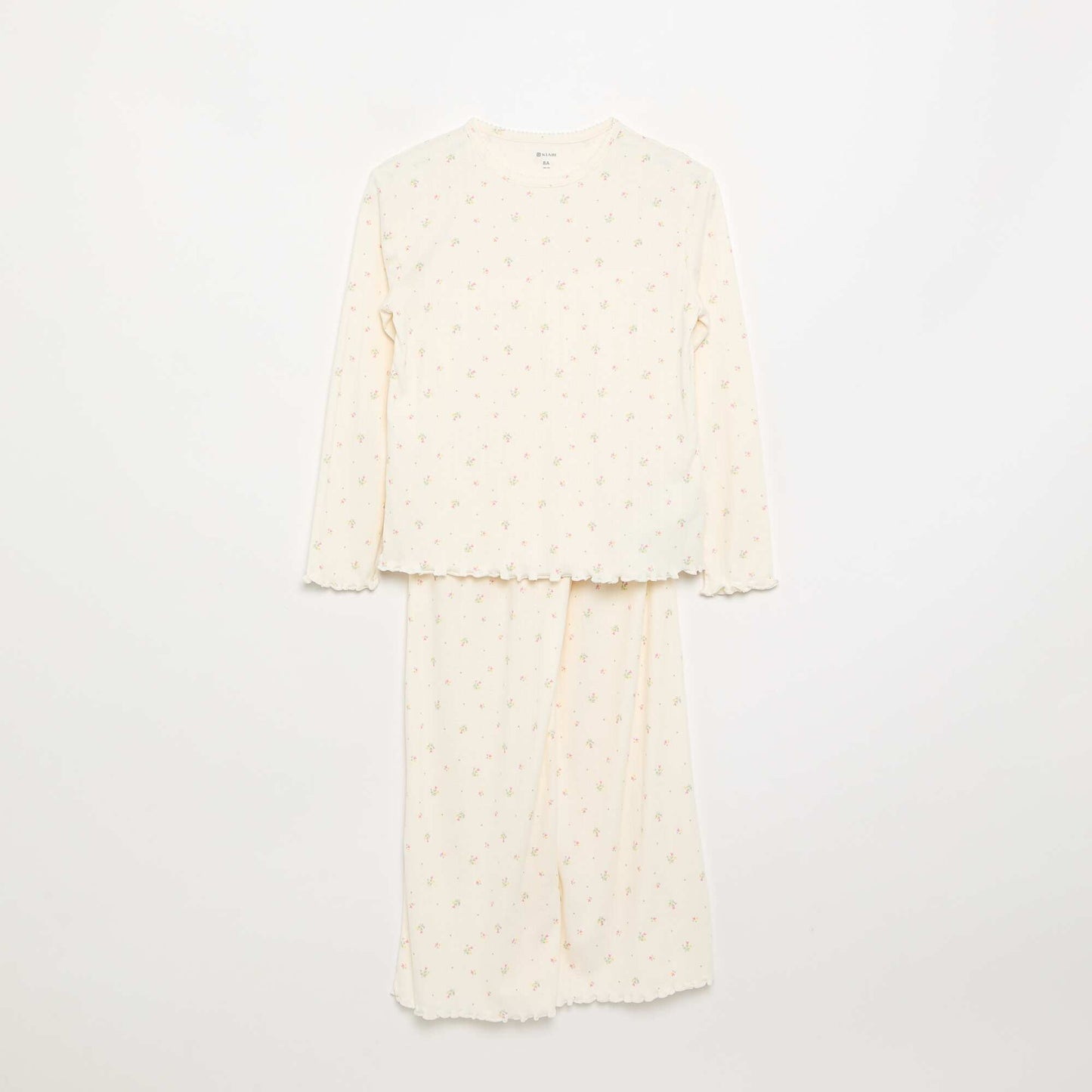 2-piece Pointelle Knit Pajamas BEIGE