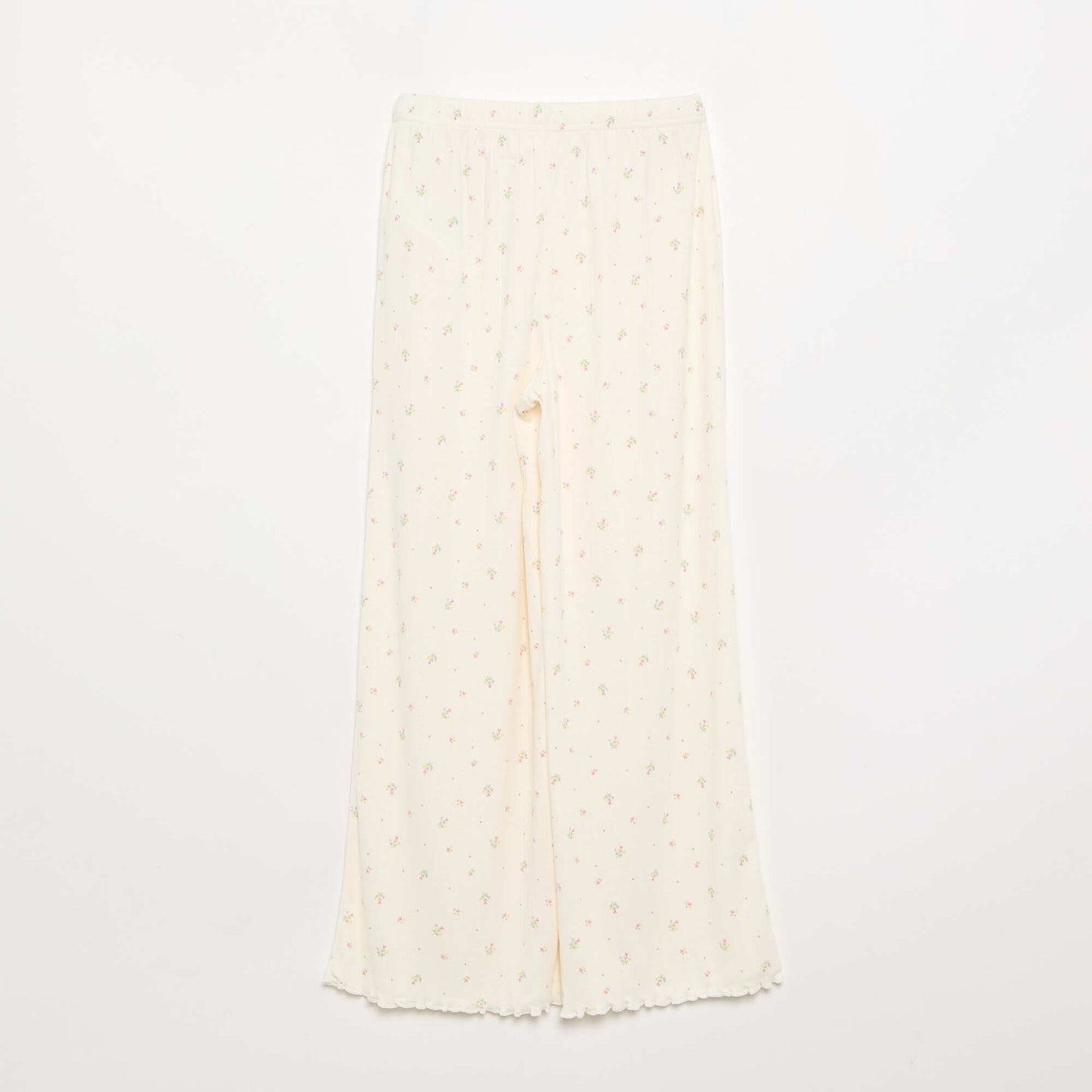 2-piece Pointelle Knit Pajamas BEIGE