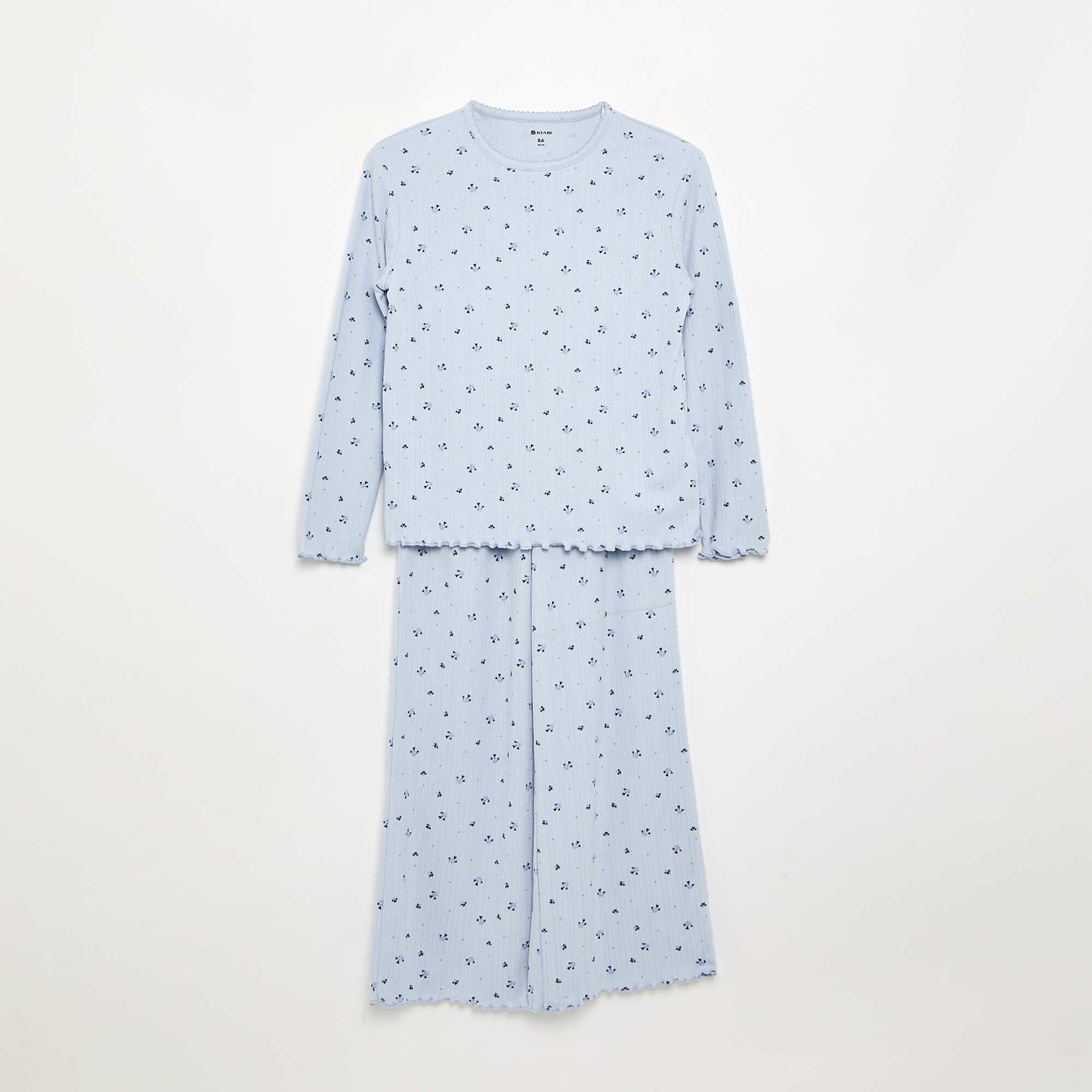 2-piece Pointelle Knit Pajamas BLUE