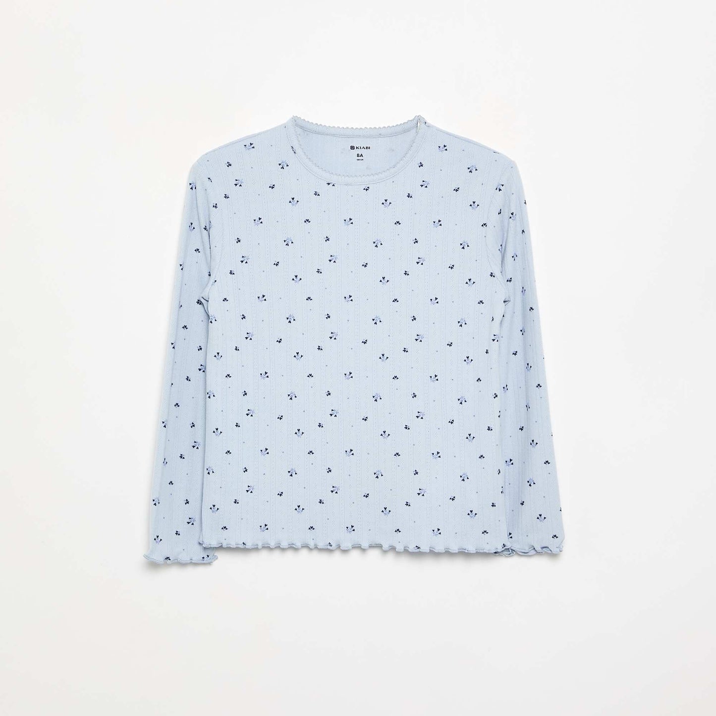 2-piece Pointelle Knit Pajamas BLUE
