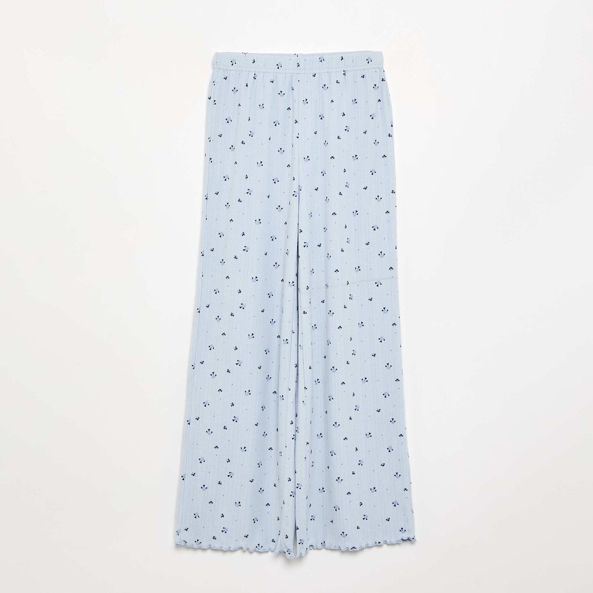2-piece Pointelle Knit Pajamas BLUE
