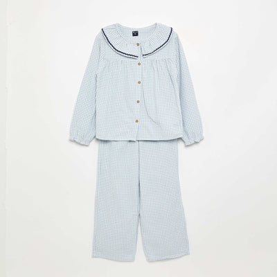 Plaid 2-piece Pajamas BLUE