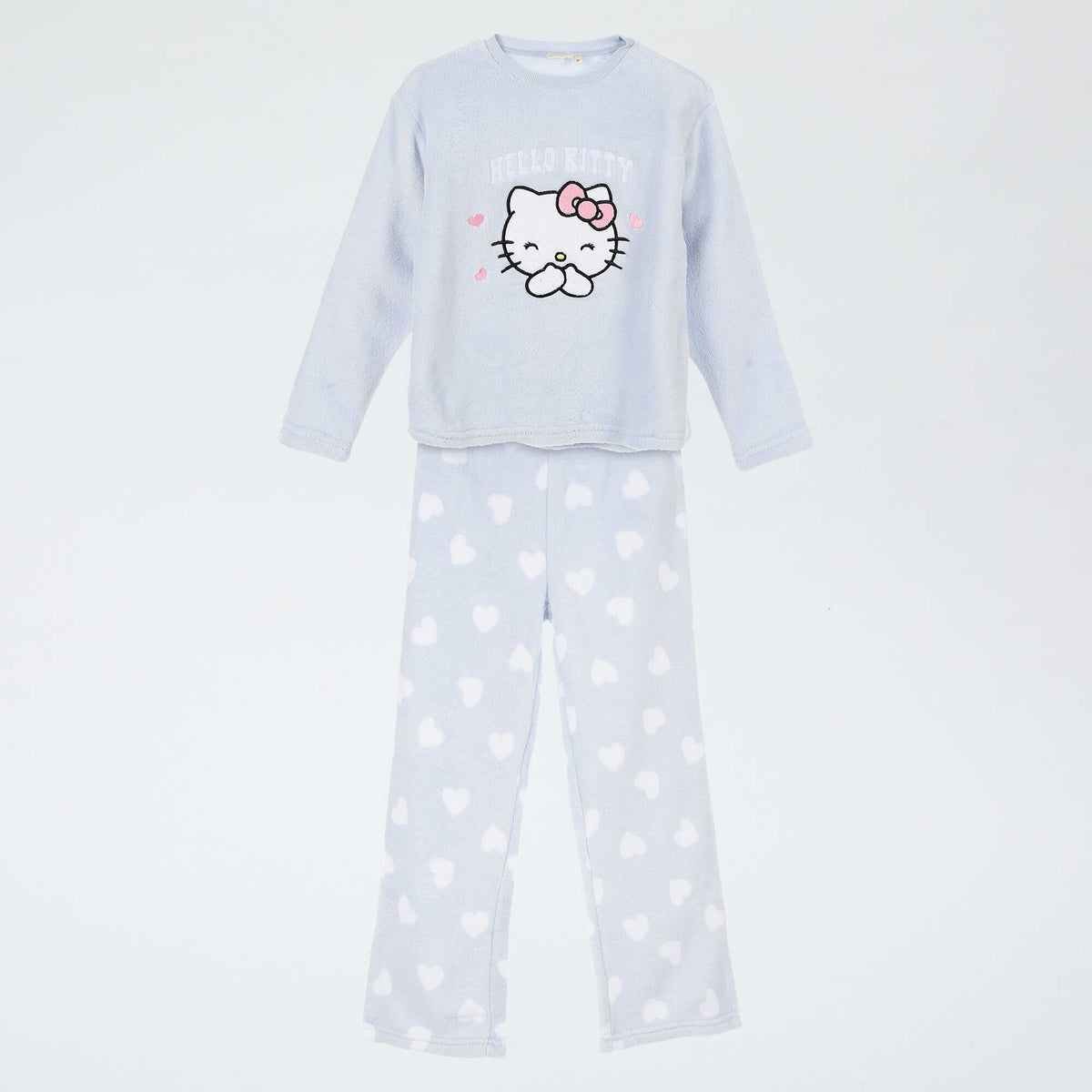 Warm 'Hello Kitty' Fleece Pajamas BLUE