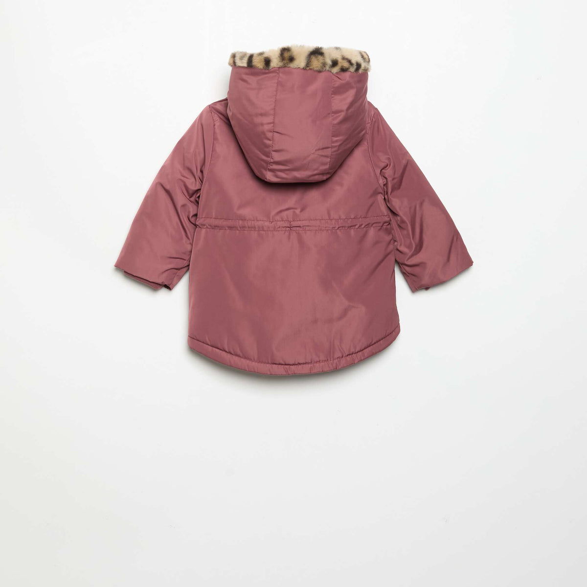 Hooded Parka with Faux Fur Lining PINK