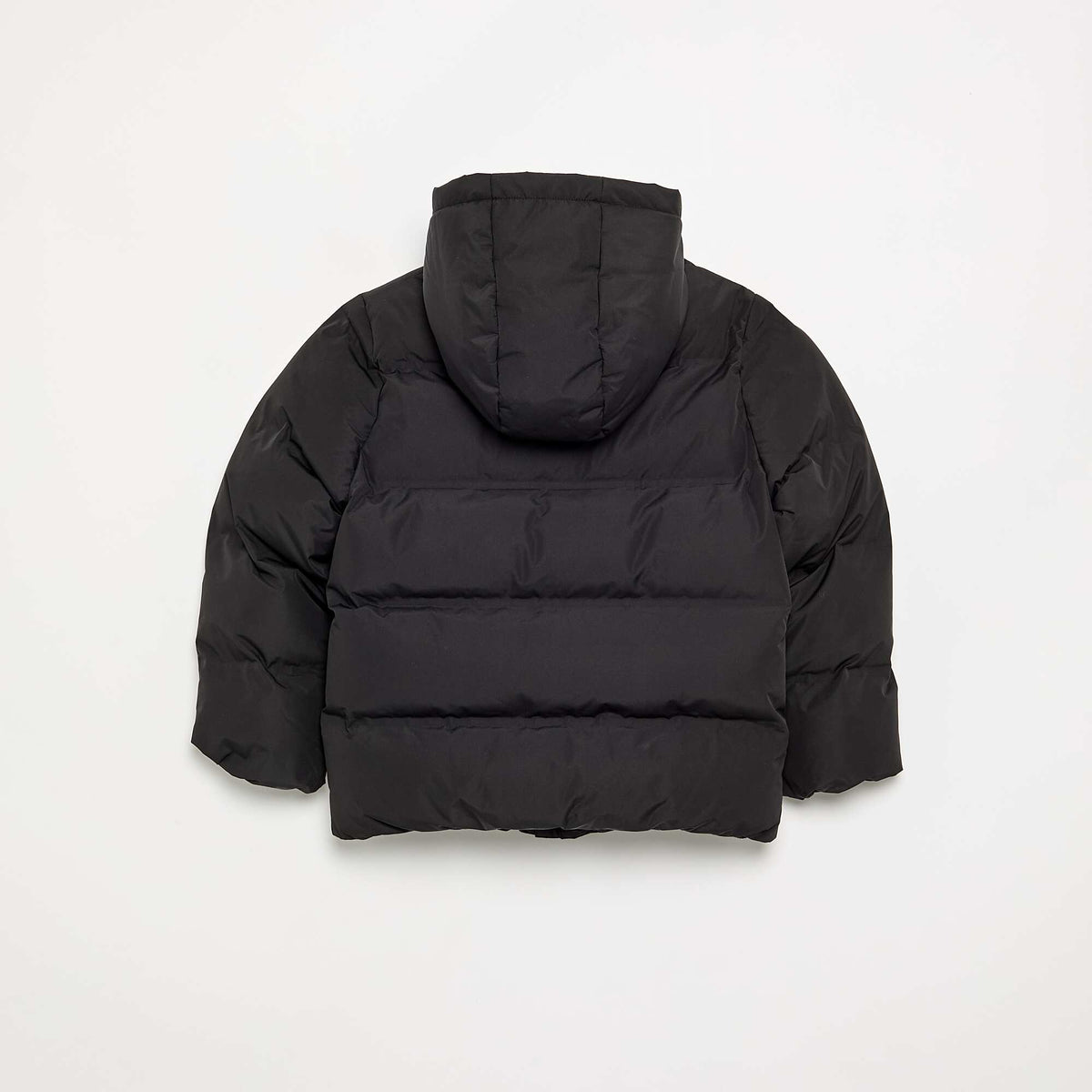 Hooded Quilted Puffer Jacket BLACK