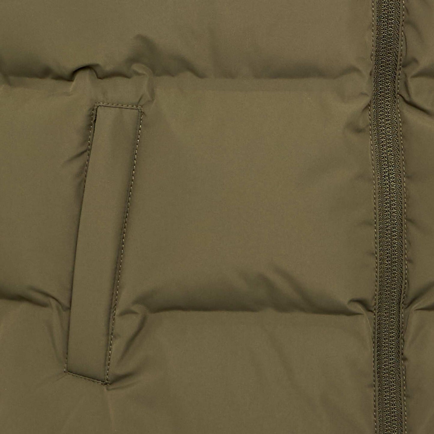 Hooded Quilted Puffer Jacket KHAKI