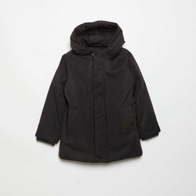 Lined hooded parka BLACK