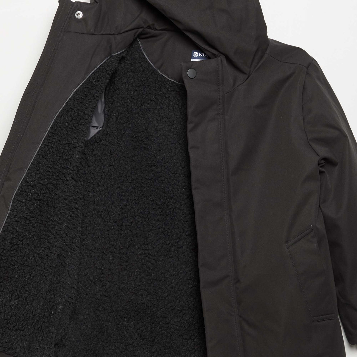 Lined hooded parka BLACK