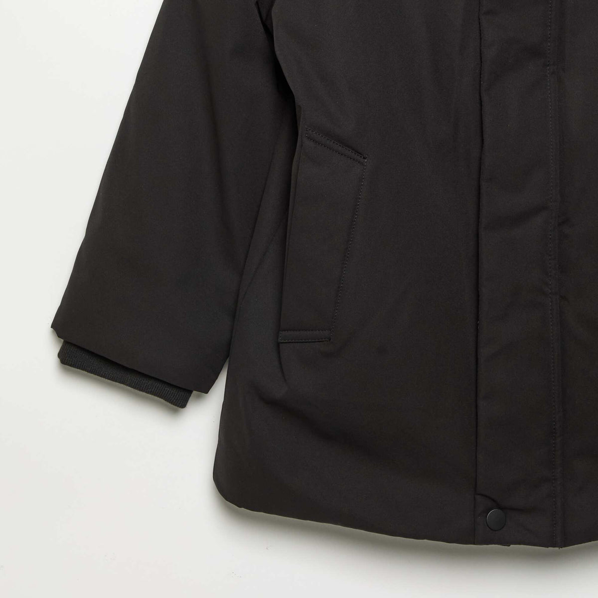 Lined hooded parka BLACK
