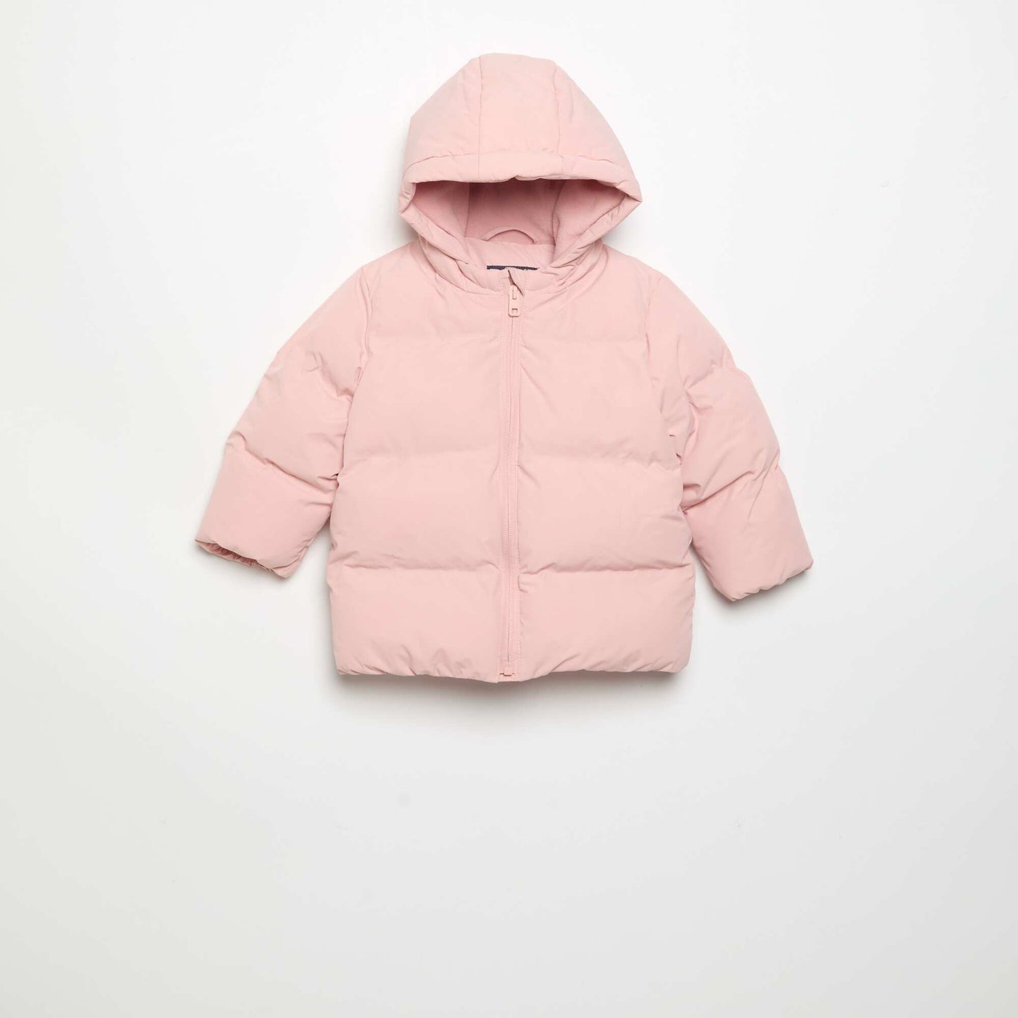Printed Quilted Hooded Puffer Jacket PINK