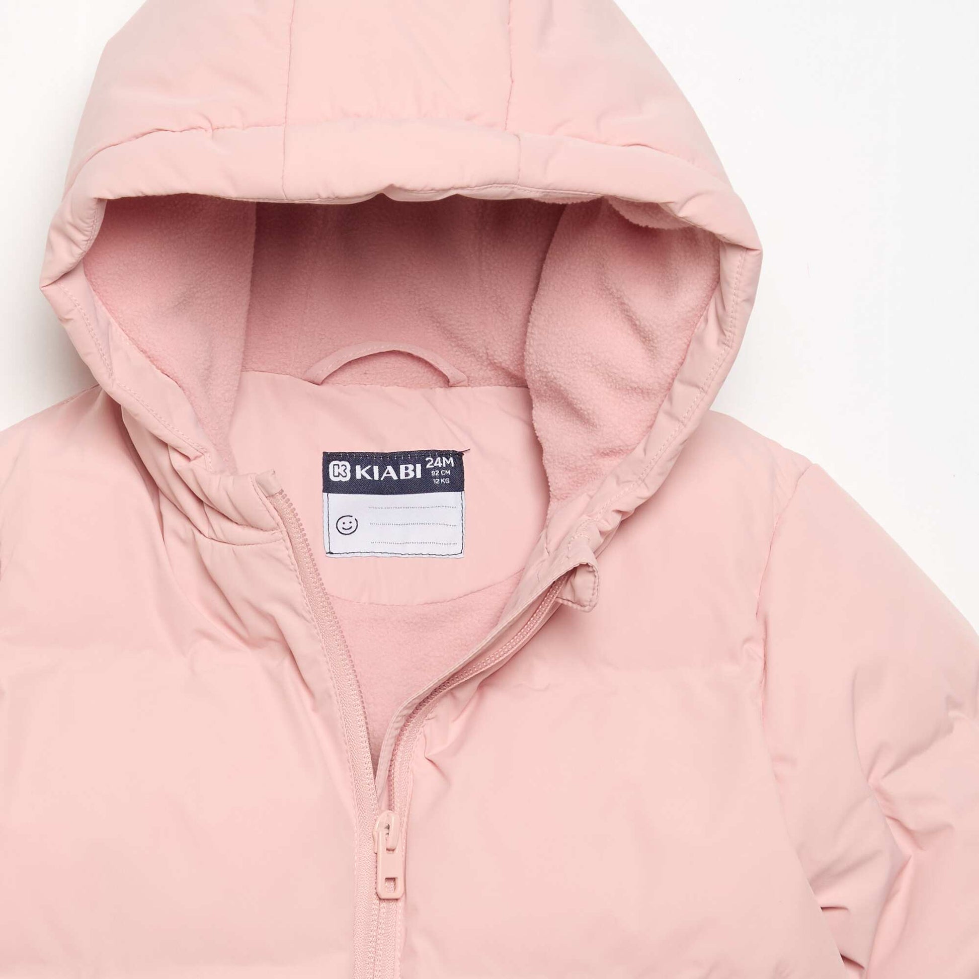 Printed Quilted Hooded Puffer Jacket PINK