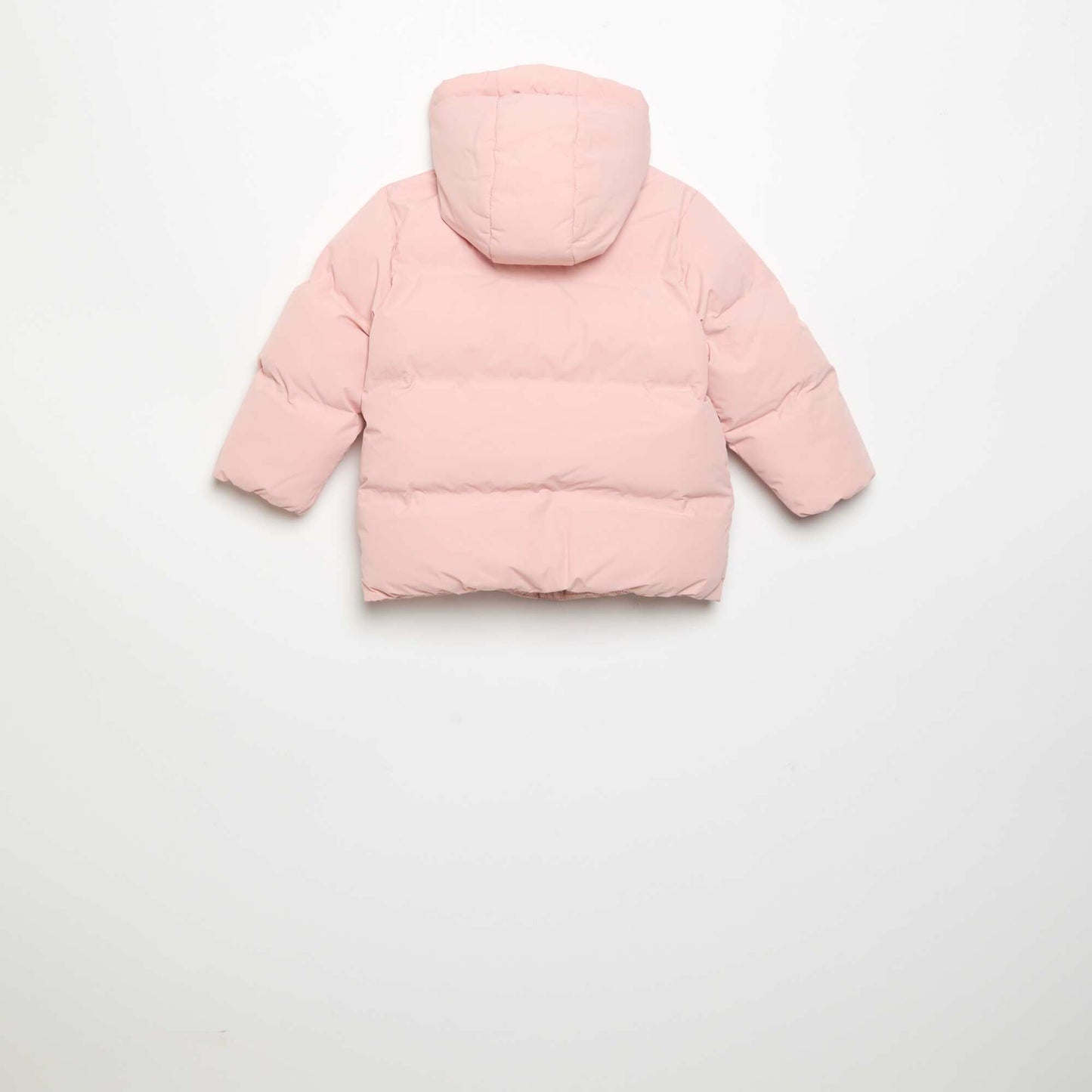Printed Quilted Hooded Puffer Jacket PINK