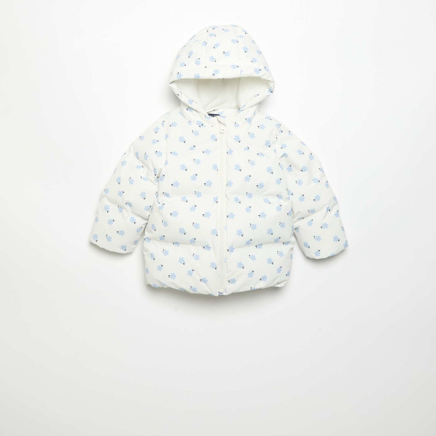 Printed Hooded Padded Puffer Jacket BLUE
