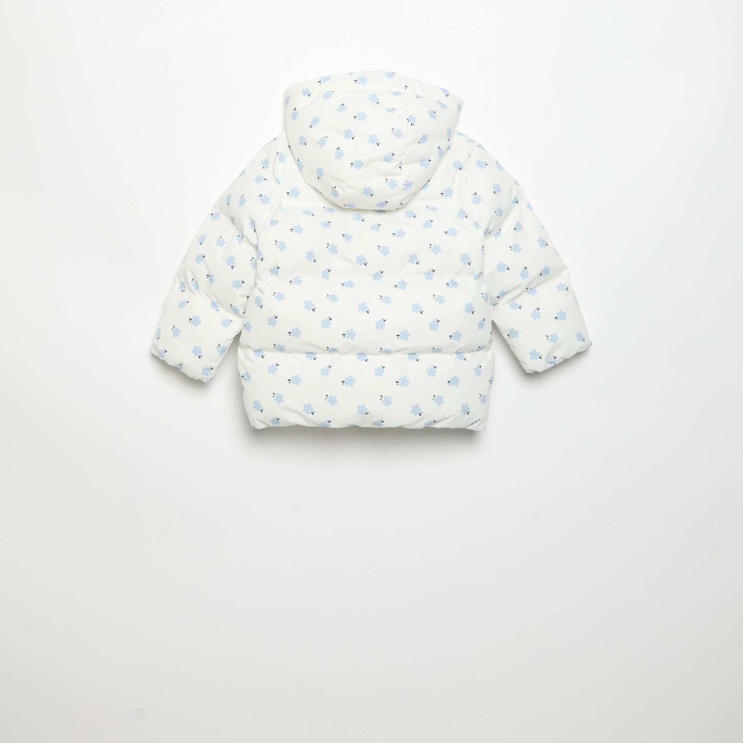 Printed Hooded Padded Puffer Jacket BLUE