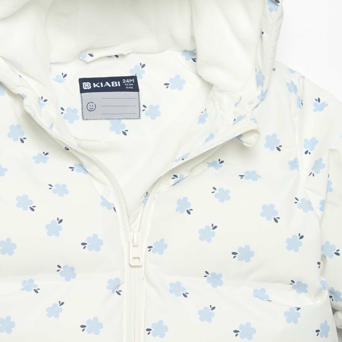 Printed Hooded Padded Puffer Jacket BLUE