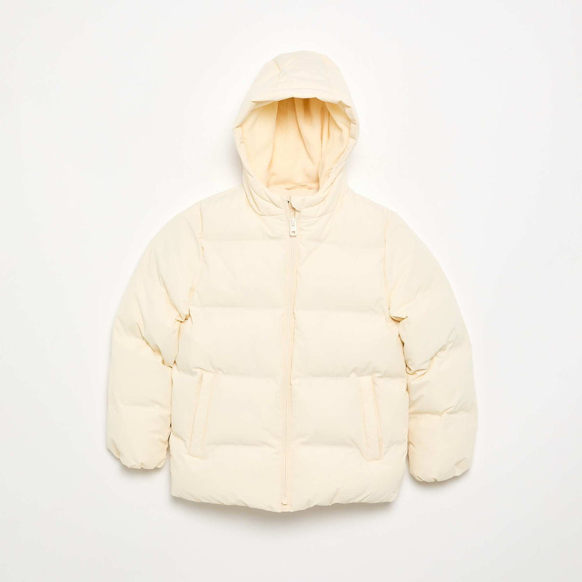 Quilted lined puffer jacket WHITE
