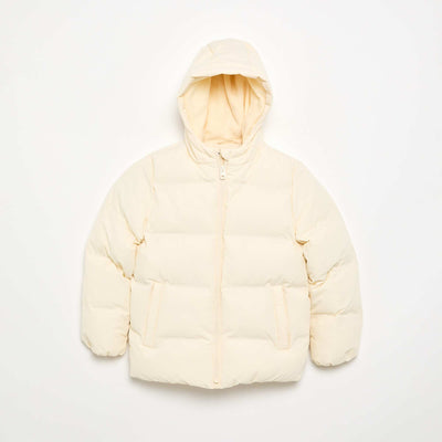 Quilted lined puffer jacket WHITE