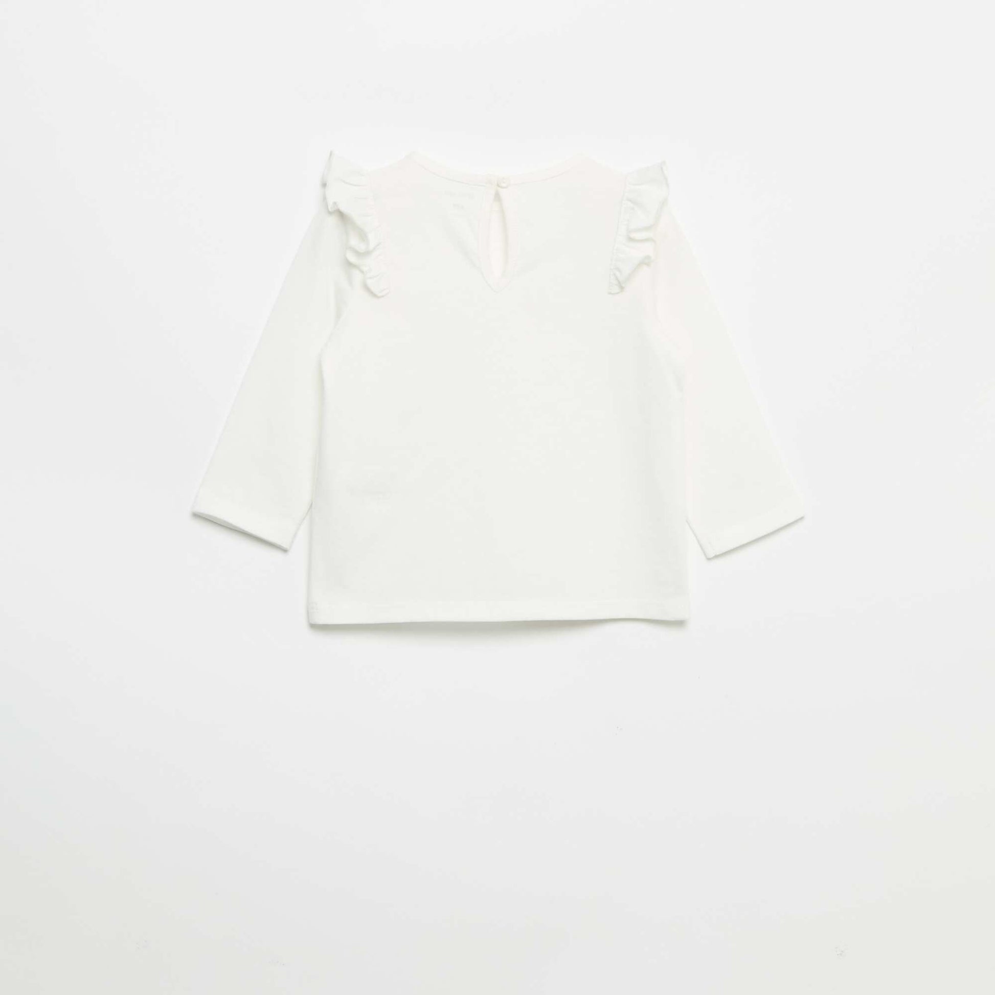 Set of 2 long-sleeved cotton jersey t-shirts WHITE