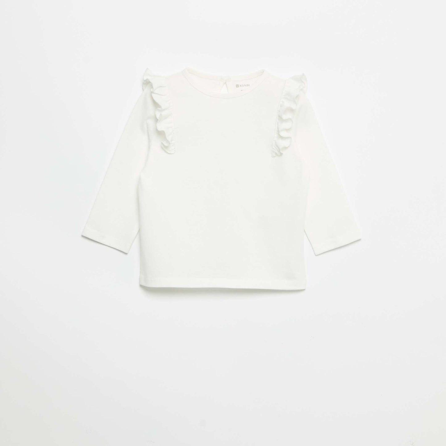 Set of 2 long-sleeved cotton jersey t-shirts WHITE
