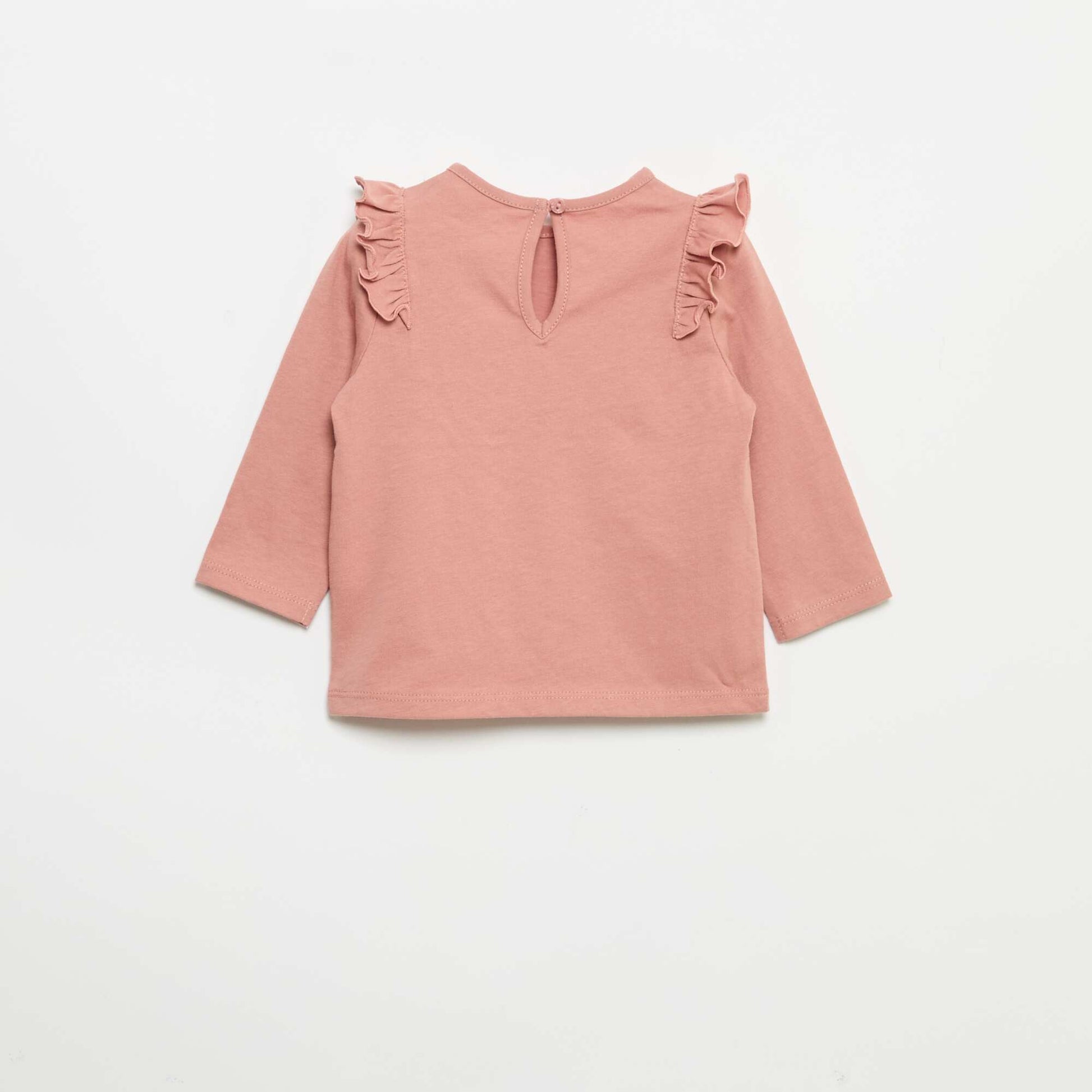 Set of 2 long-sleeved cotton jersey t-shirts PINK