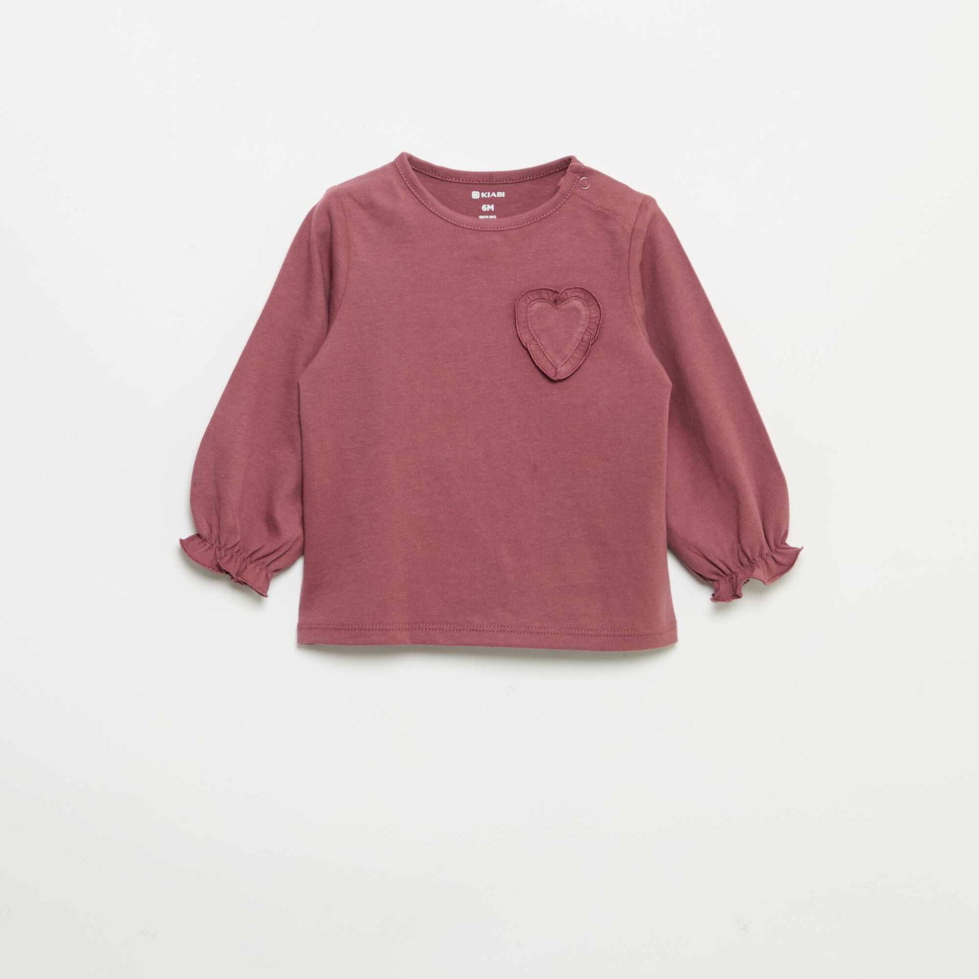 Set of 2 long-sleeved cotton jersey t-shirts PINK