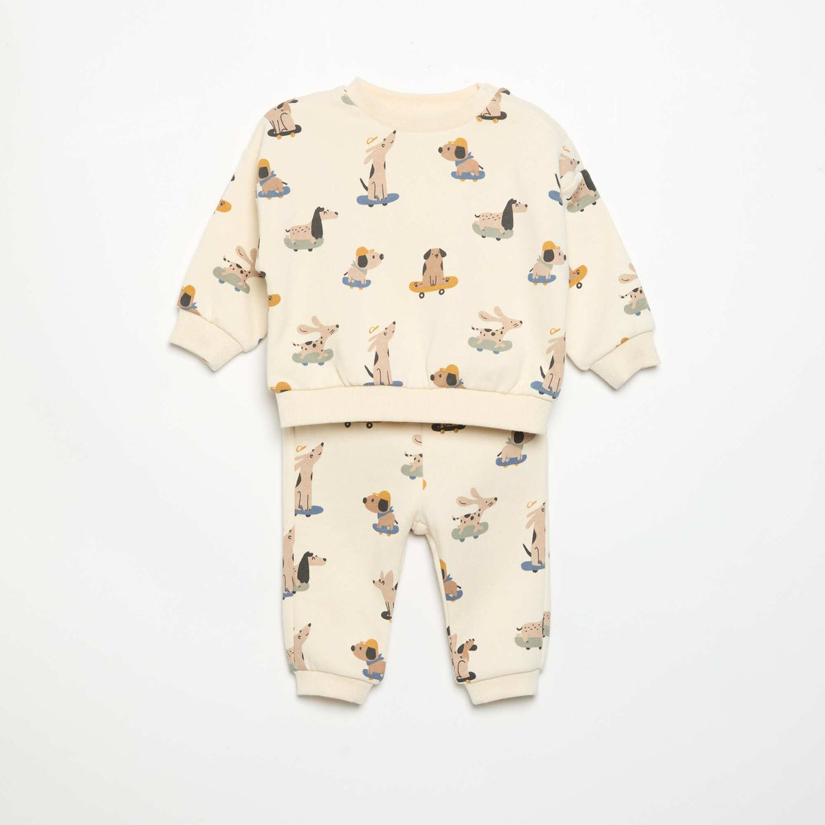 2-piece Set - Sweatshirt + Jogging Bottoms WHITE