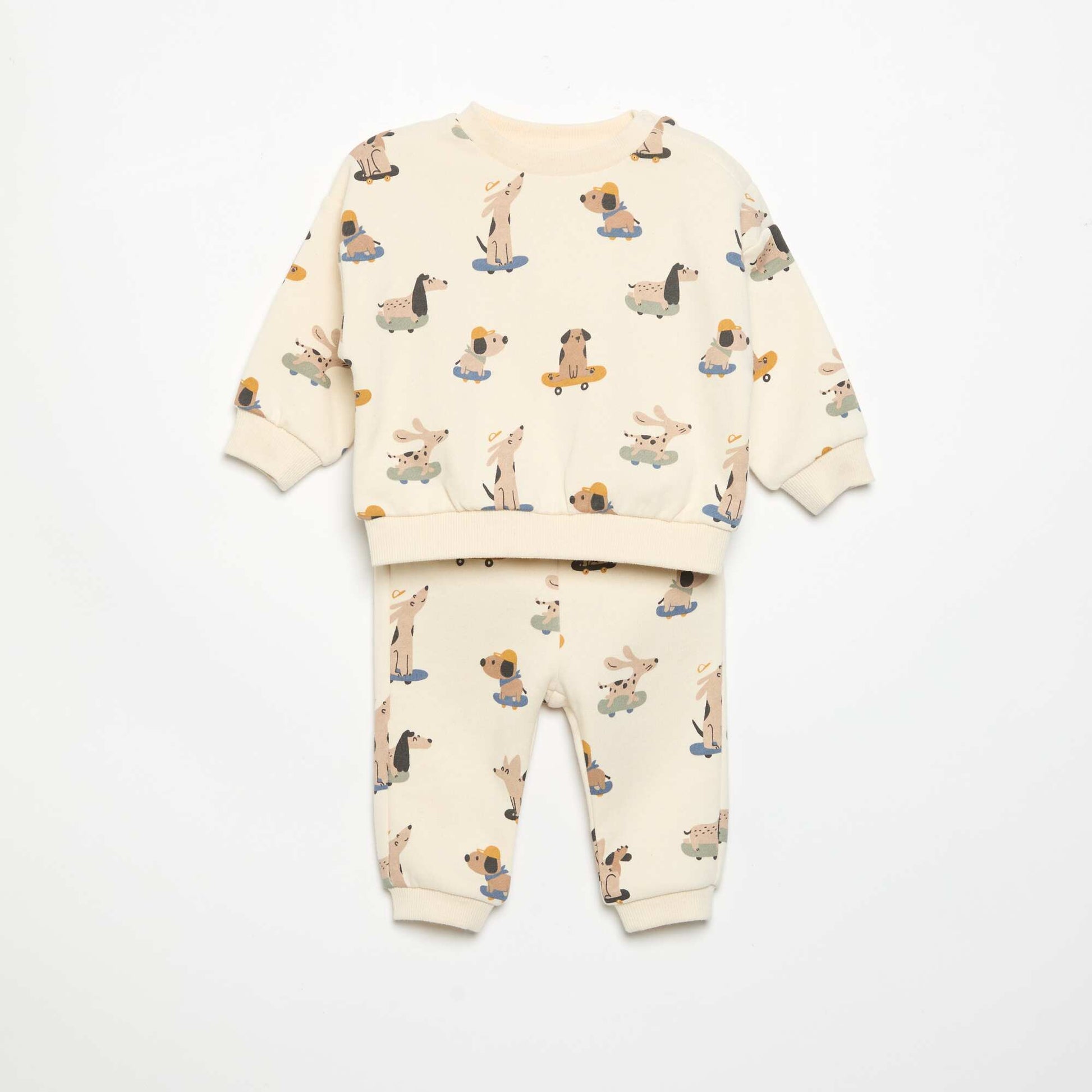 2-piece Set - Sweatshirt + Jogging Bottoms WHITE
