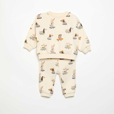 2-piece Set - Sweatshirt + Jogging Bottoms WHITE