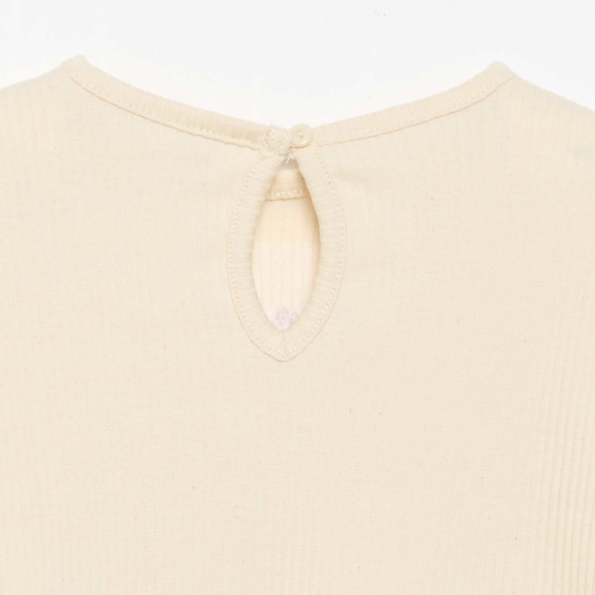Ribbed long-sleeved T-shirt WHITE