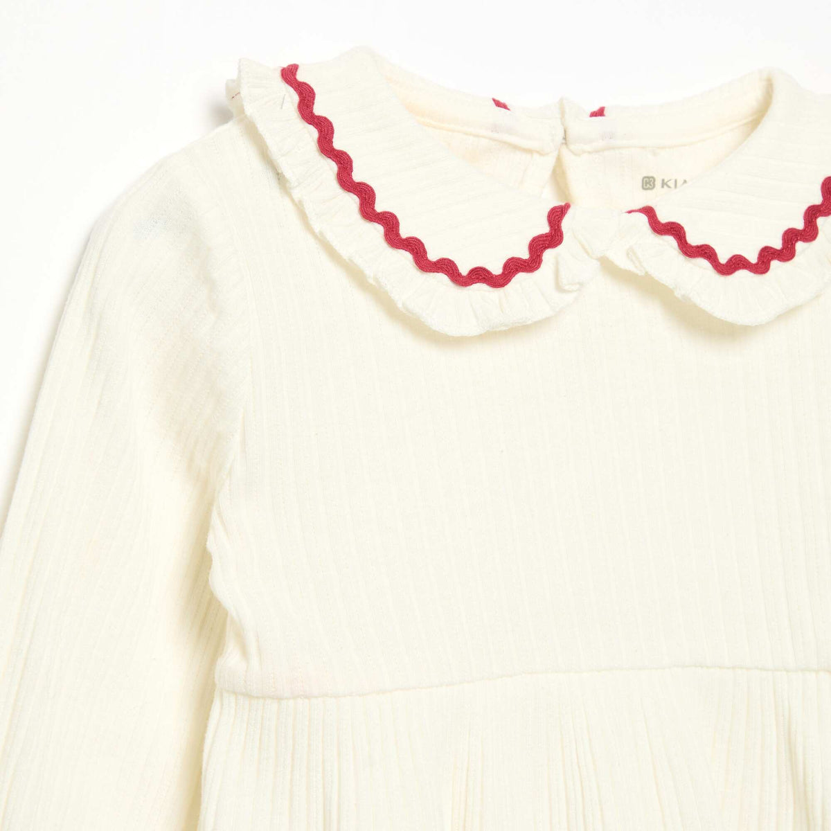Long-sleeved T-shirt with Peter Pan collar WHITE