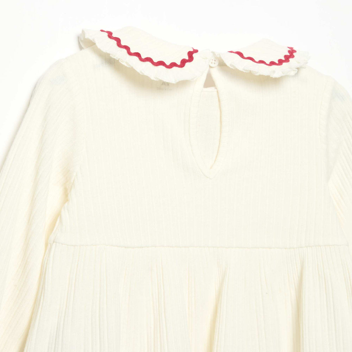 Long-sleeved T-shirt with Peter Pan collar WHITE