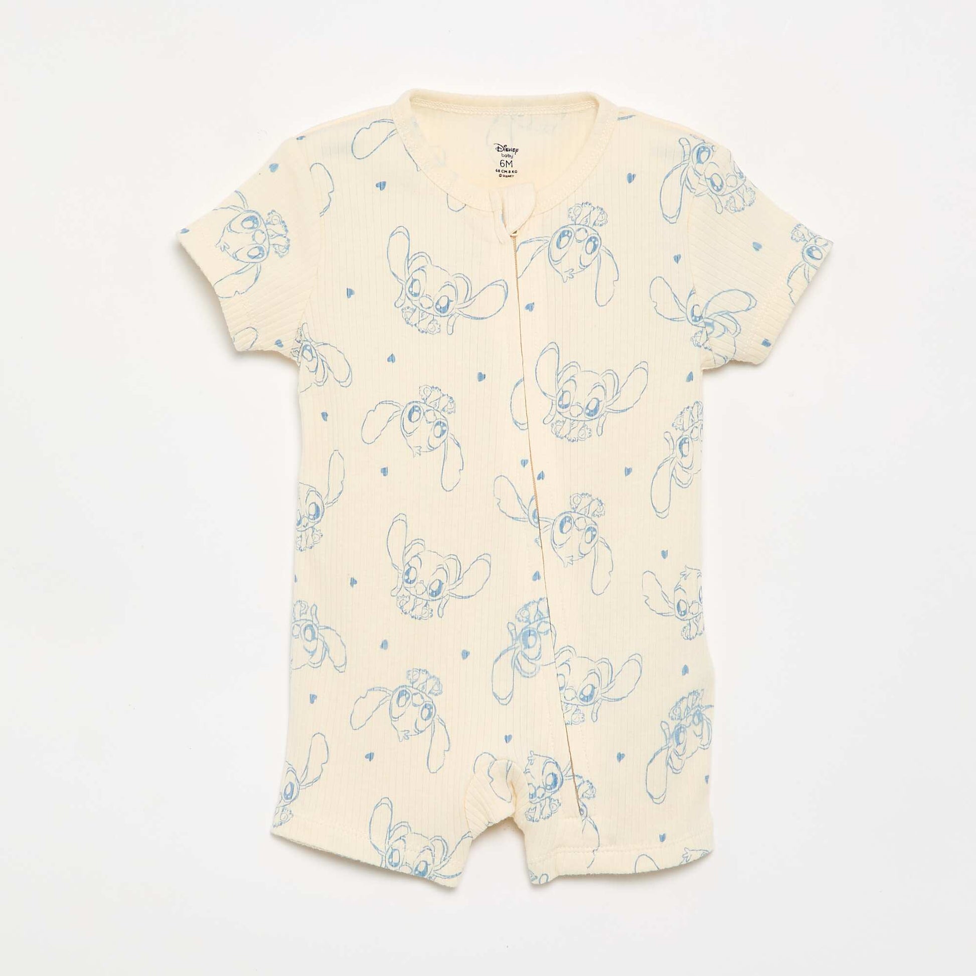 Short-sleeved sleepsuit WHITE