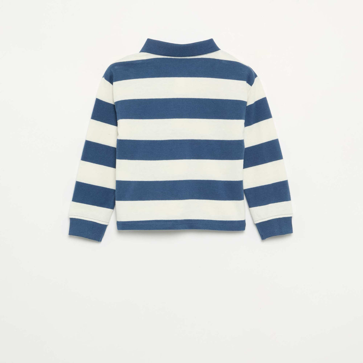 Striped Cotton Jersey Polo Shirt BLUE