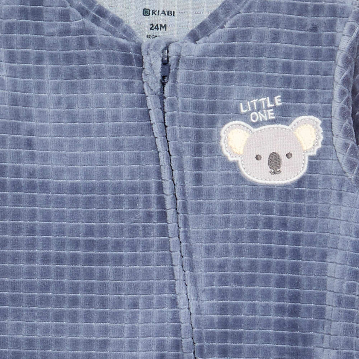 Printed Velvet Sleepsuit GREY