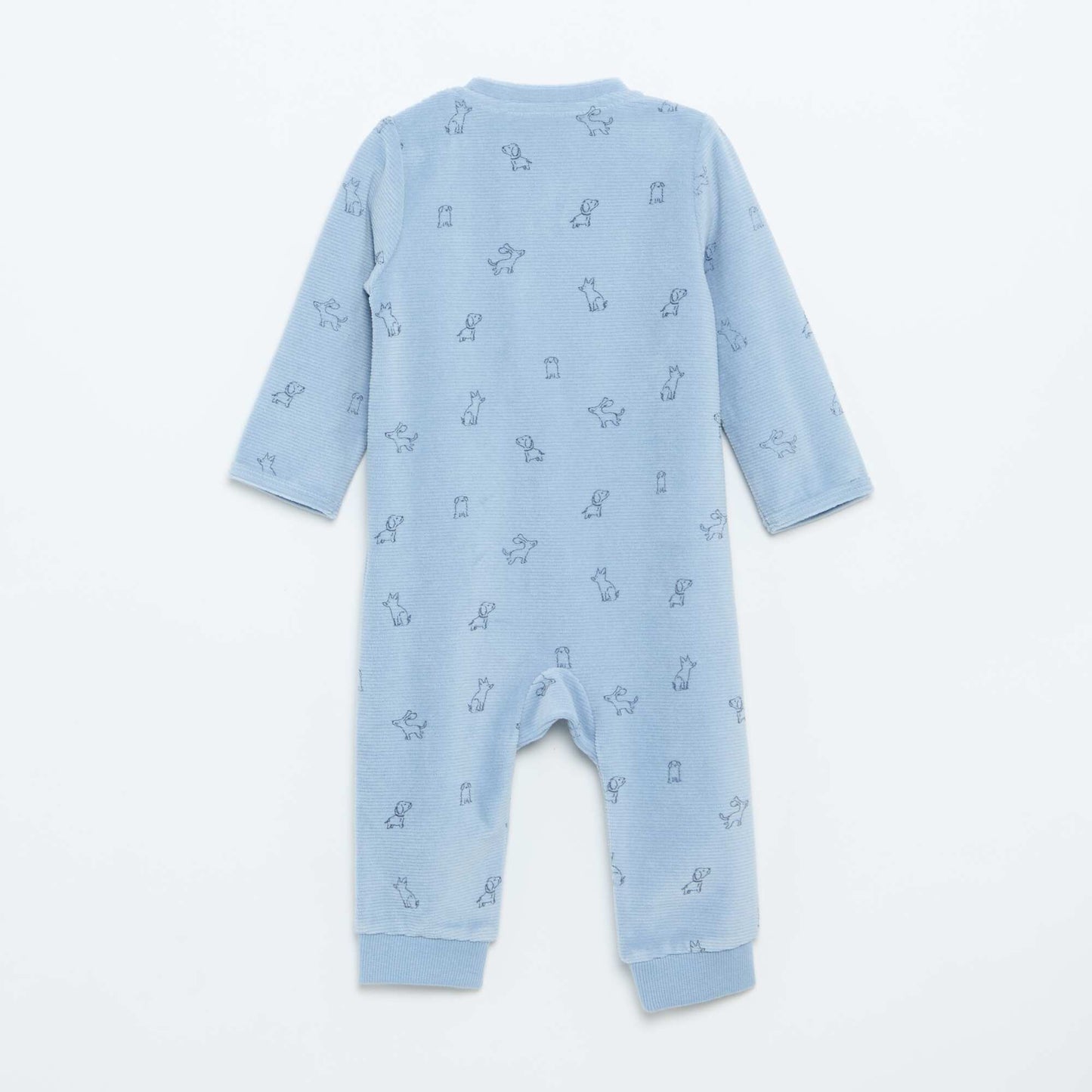 Printed Velour Sleepsuit BLUE