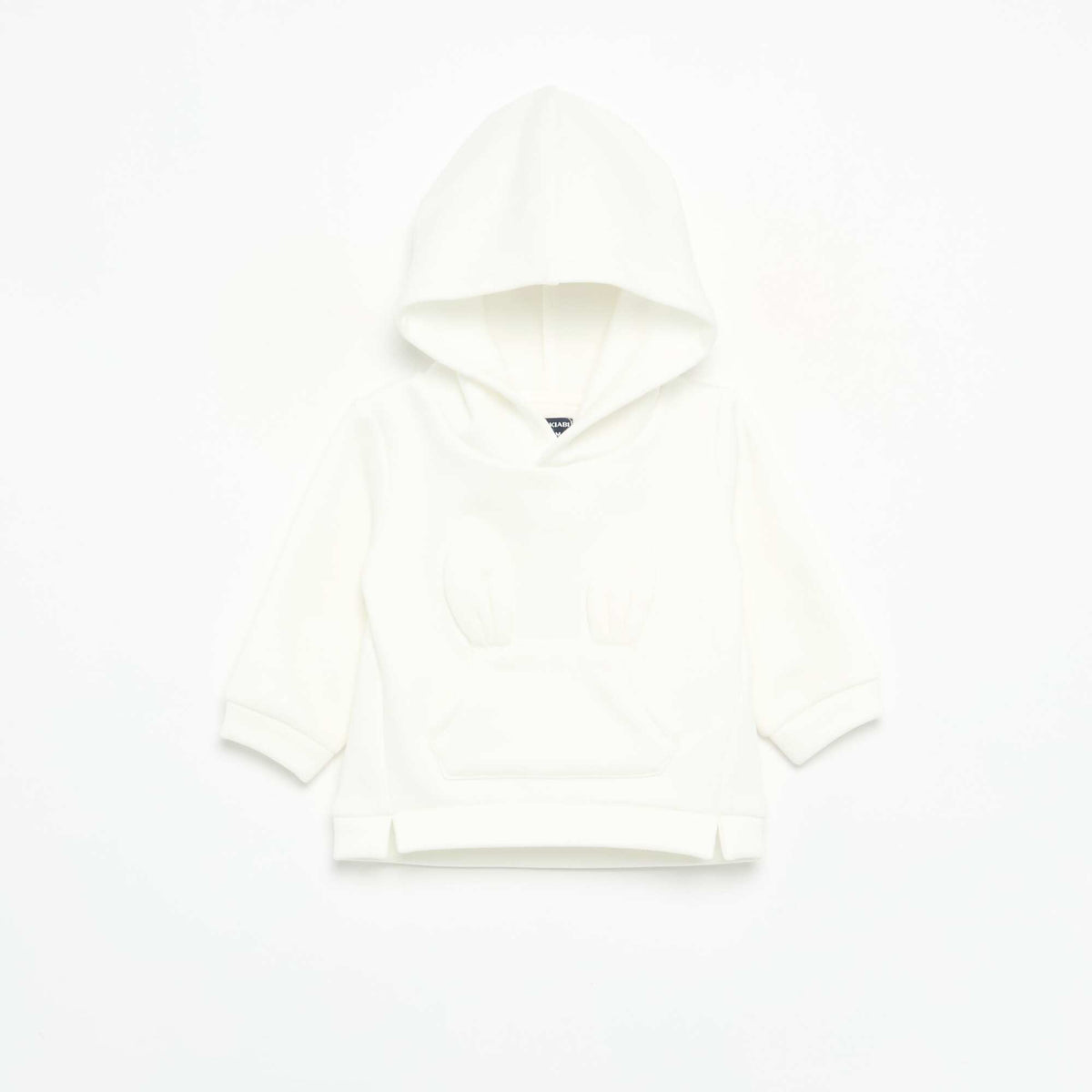 Fleece Hoodie with Rabbit Ears WHITE