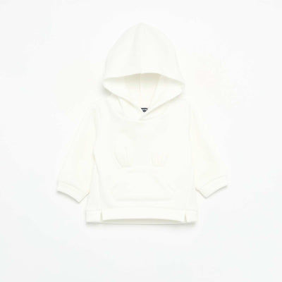 Fleece Hoodie with Rabbit Ears WHITE