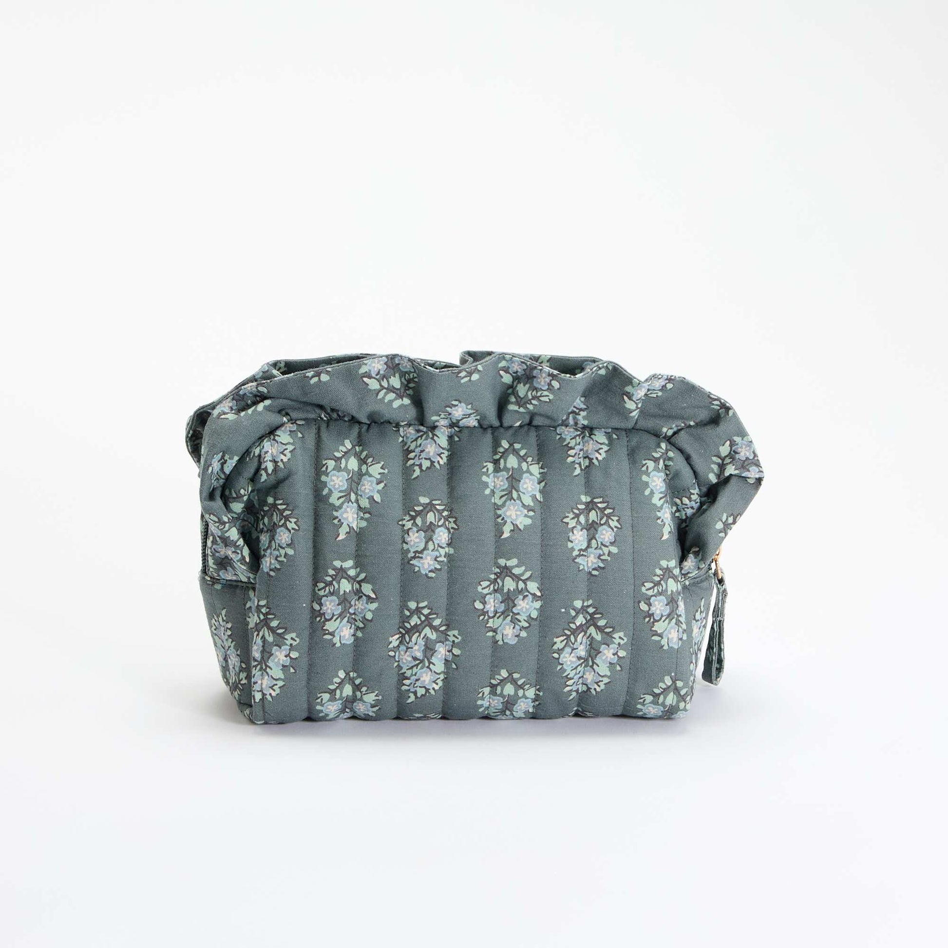 Floral Print Textile Pouch GREEN