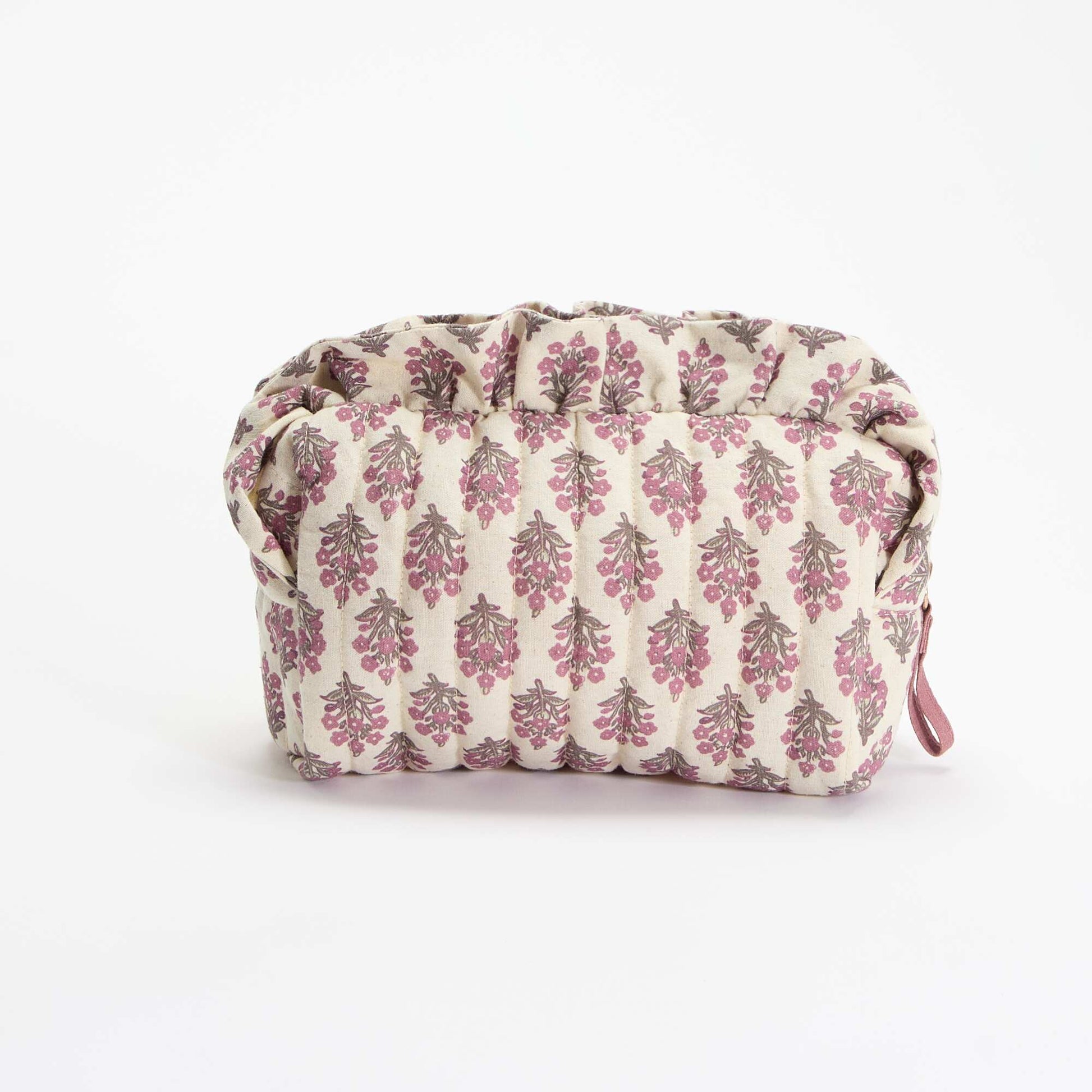 Floral Print Textile Pouch PINK